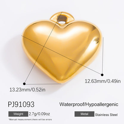 Colorful Heart Moon Pendant Charm Stainless Steel DIY Earrings