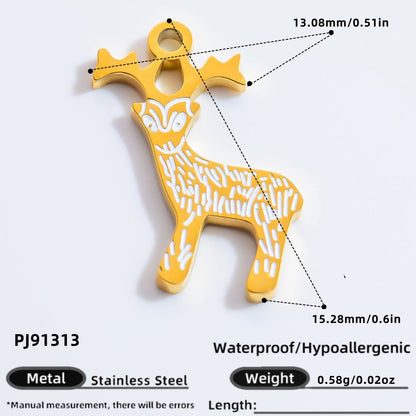 DIY Christmas-Themed 18K Gold-Plated Stainless Steel Pendant Accessories