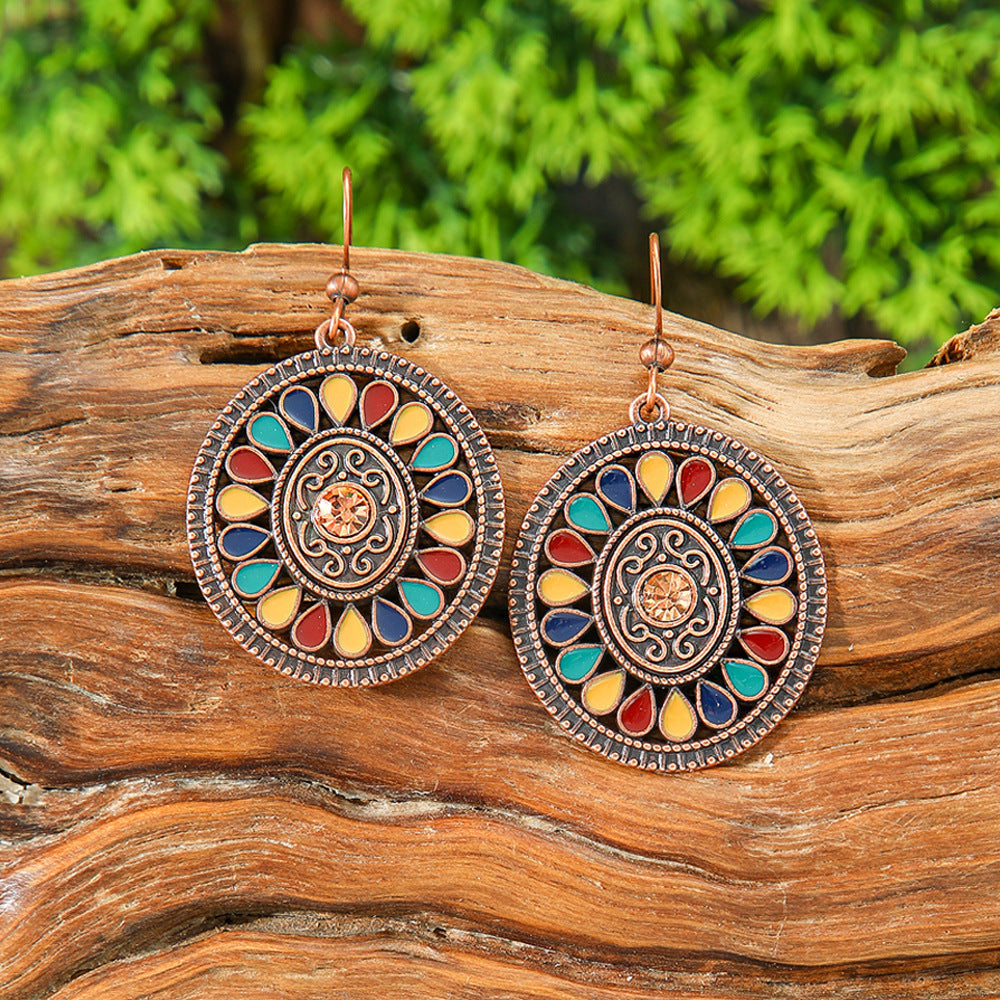 Bohemian Colorful Drop Oil Earrings Stylish Accessories