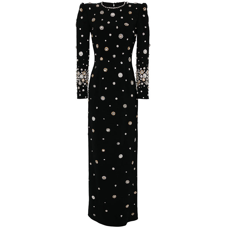 Fashionable Long Dress With Sequin Detailing