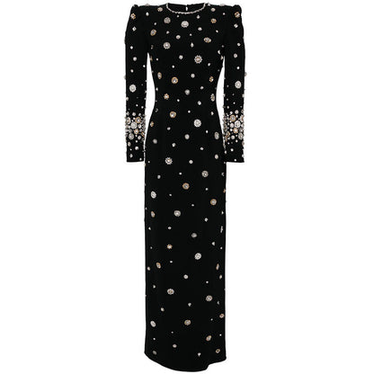 Fashionable Long Dress With Sequin Detailing