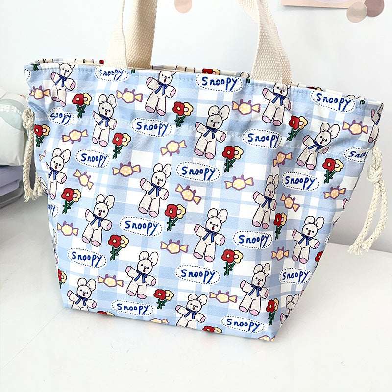 Trendy Waterproof Lunch Bag with Drawstring Closure