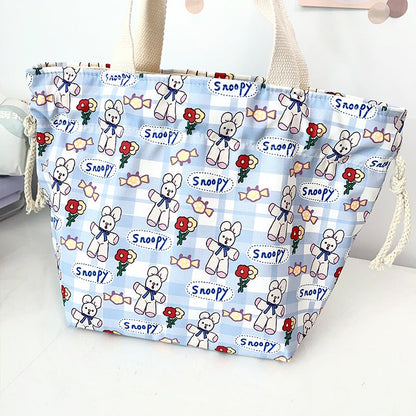 Trendy Waterproof Lunch Bag with Drawstring Closure