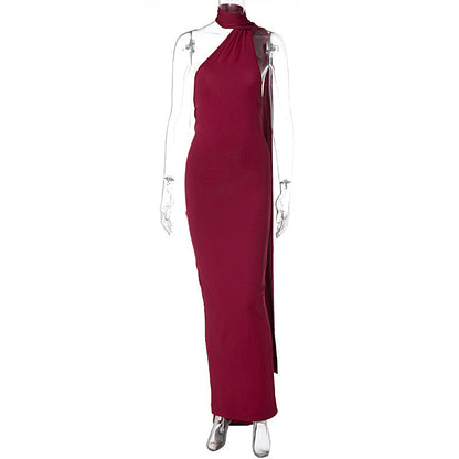 Summer New Sexy Backless Ruched Midi Dress