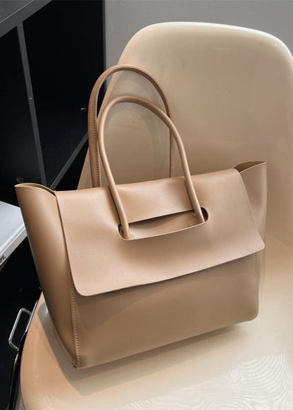 Spacious Pu Tote Bag With Minimalist Flap Design