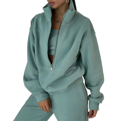 Trendy Casual Two-Piece Sweatshirt Set for Women