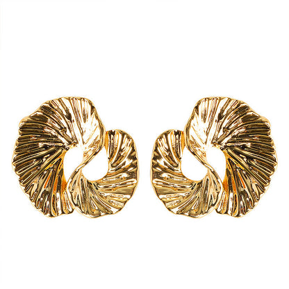 Abstract Geometric Metal Stud Earrings For Women