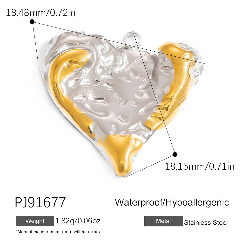 Heart Pendant Stainless Steel Necklace Trendy DIY Jewelry Accessories