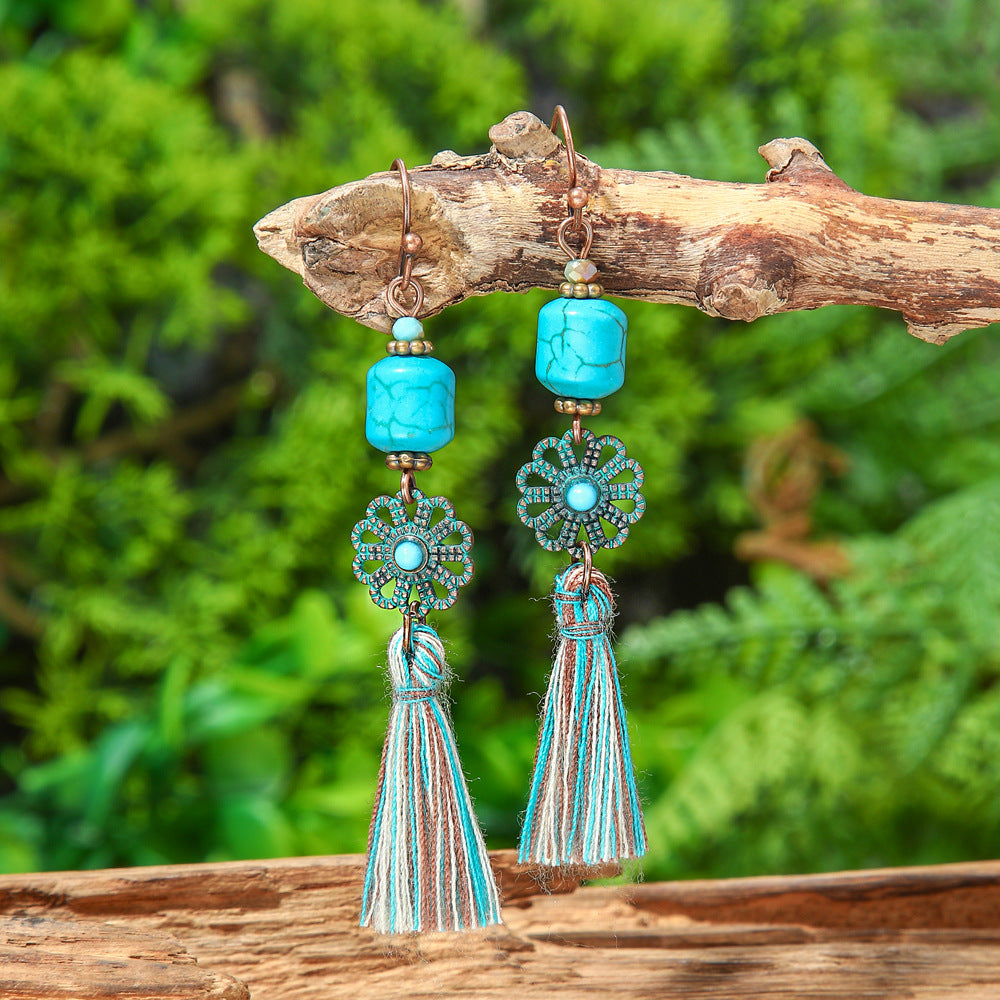 Bohemian Geometric Tassel Earrings Exotic Vacation Jewelry