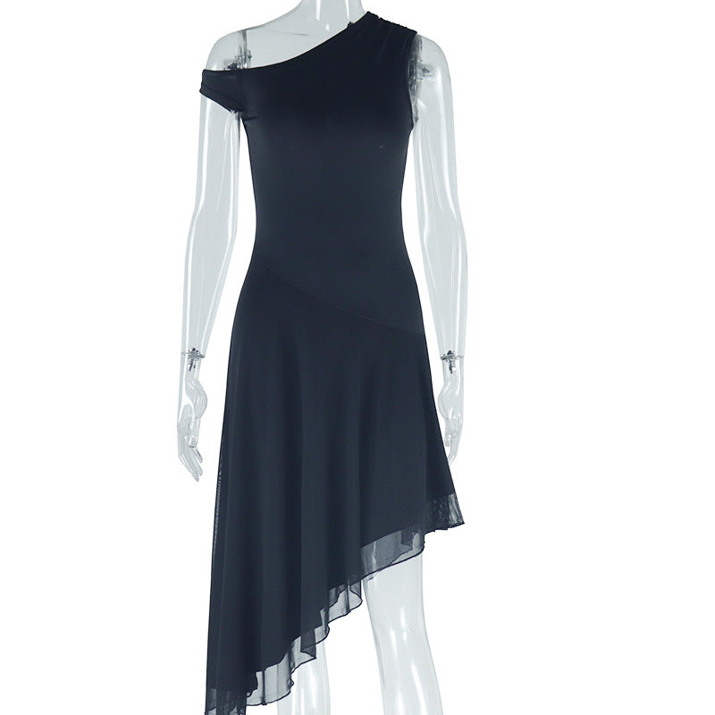Trendy Solid Color Off-Shoulder Midi Dress