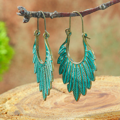 Bohemian Green Forest Earrings Set Artistic Vintage Style Geometric Accessories