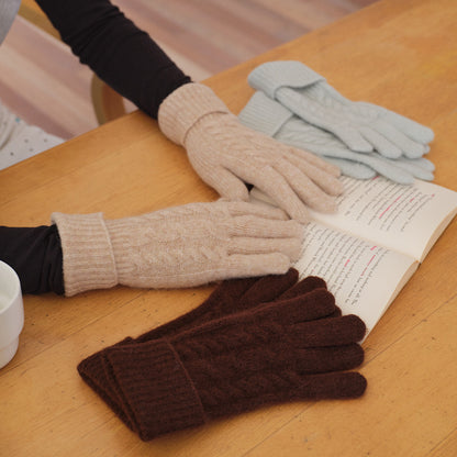 Chunky Knit Touchscreen Gloves Warm Winter Fashion