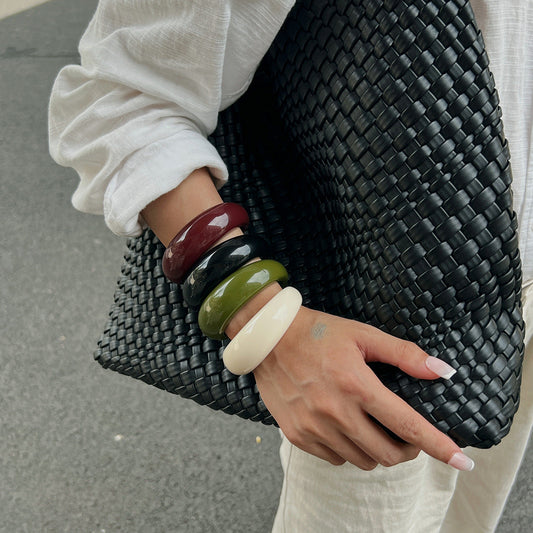 Elegant Resin Arc Bracelets And Acrylic Rings