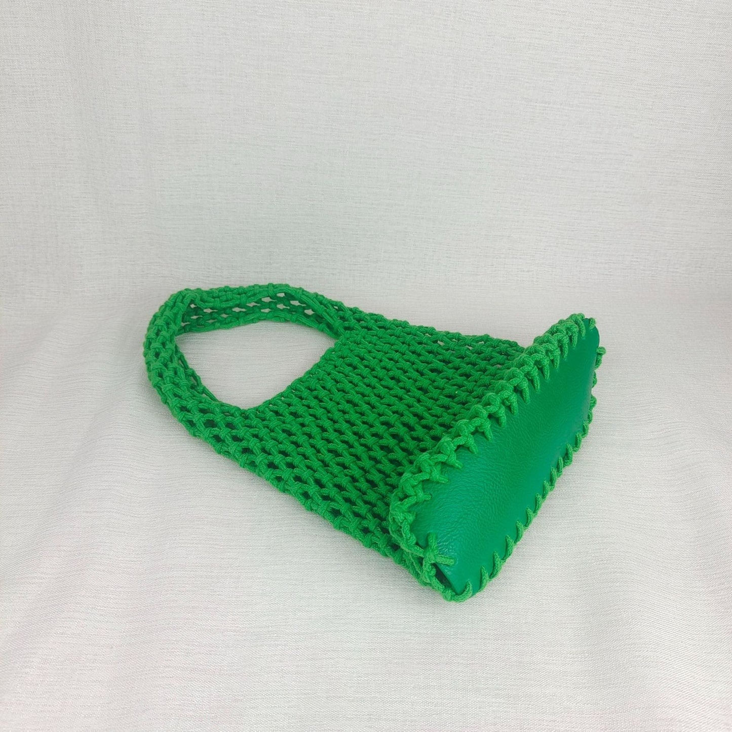 Solid Color Hollow Out Woven Handbag