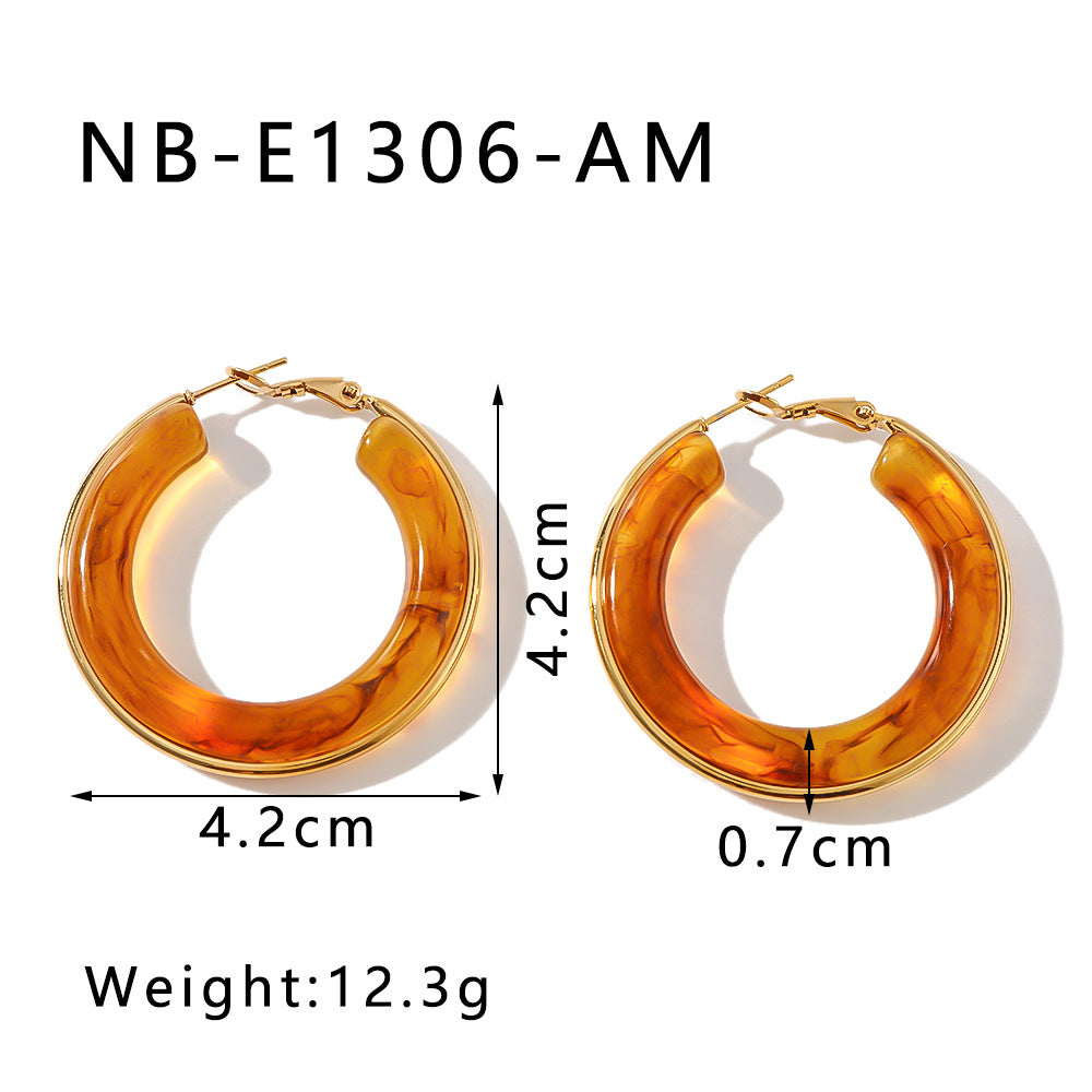 Vintage Acrylic Geometric Hoop Earrings