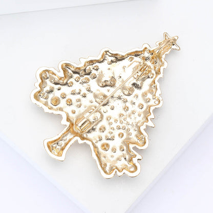 Sparking Rhinestone Christmas Tree Brooch Pin