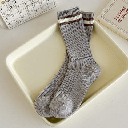 Minimalist Striped Color Block Crew Socks