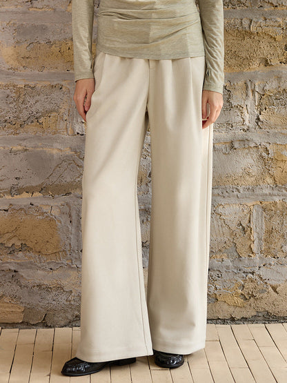 High-Waisted Wide-Leg Wool Blend Trousers for Women