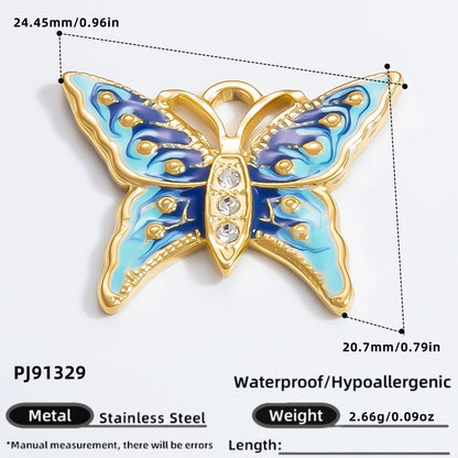 DIY Heart Butterfly Pendant Stainless Steel Jewelry Accessories