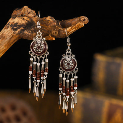 Creative Small Alloy Short Tassel Earrings For Women'S Multi Layer Rice Ball Earrings Jewelry