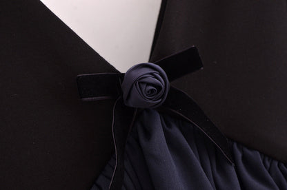Minimalist V-Neck Backless Ruffle Hem Top