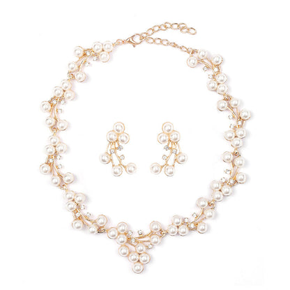 Trendy Pearl Necklace Jewelry Set for Women