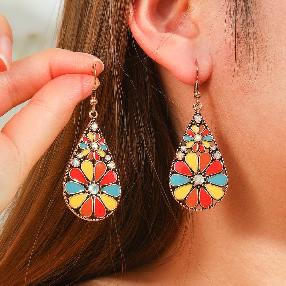 Bohemian Tassel Drop Earrings Colorful Ethnic Jewelry Set