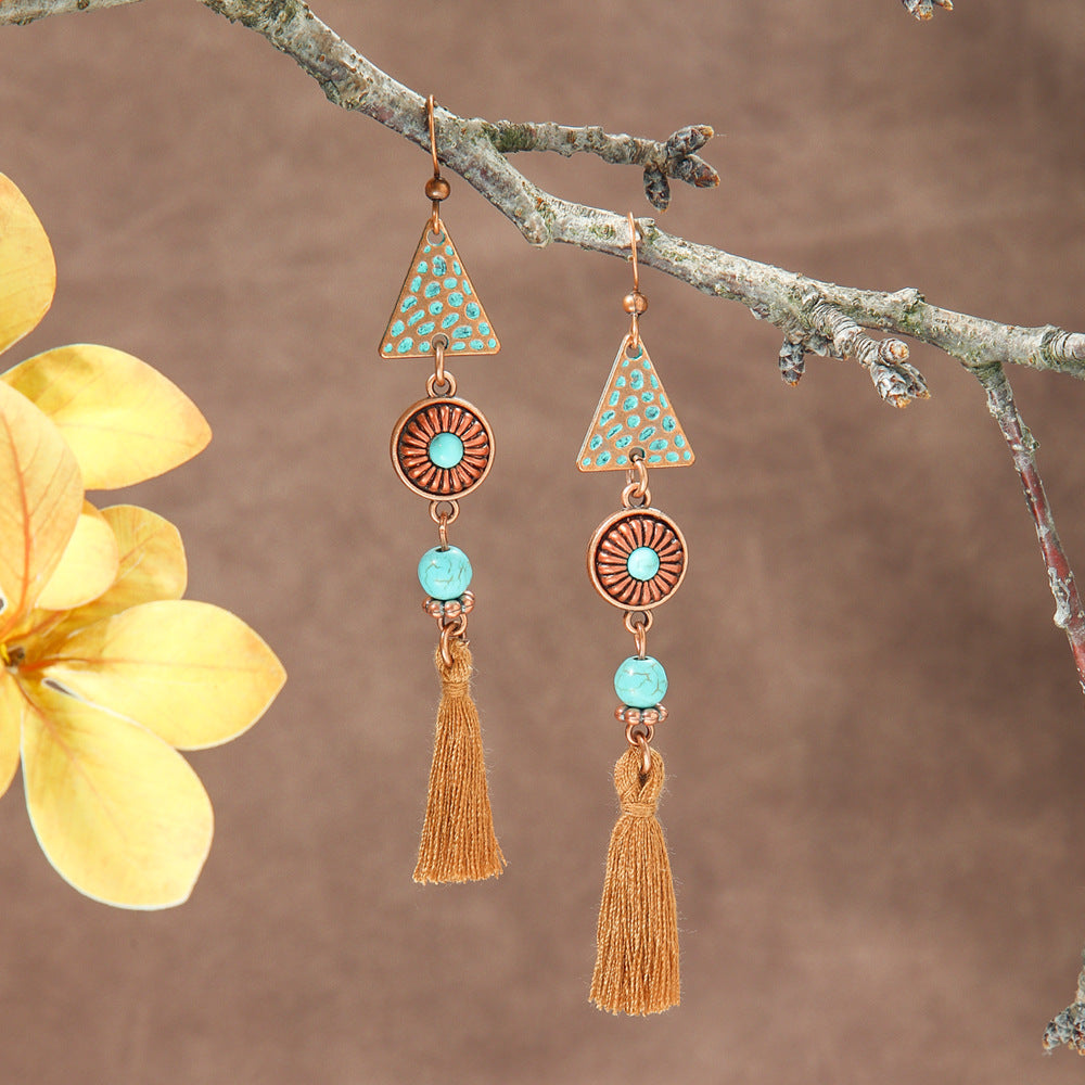Bohemian Geometric Metal Earrings Creative Design for Women