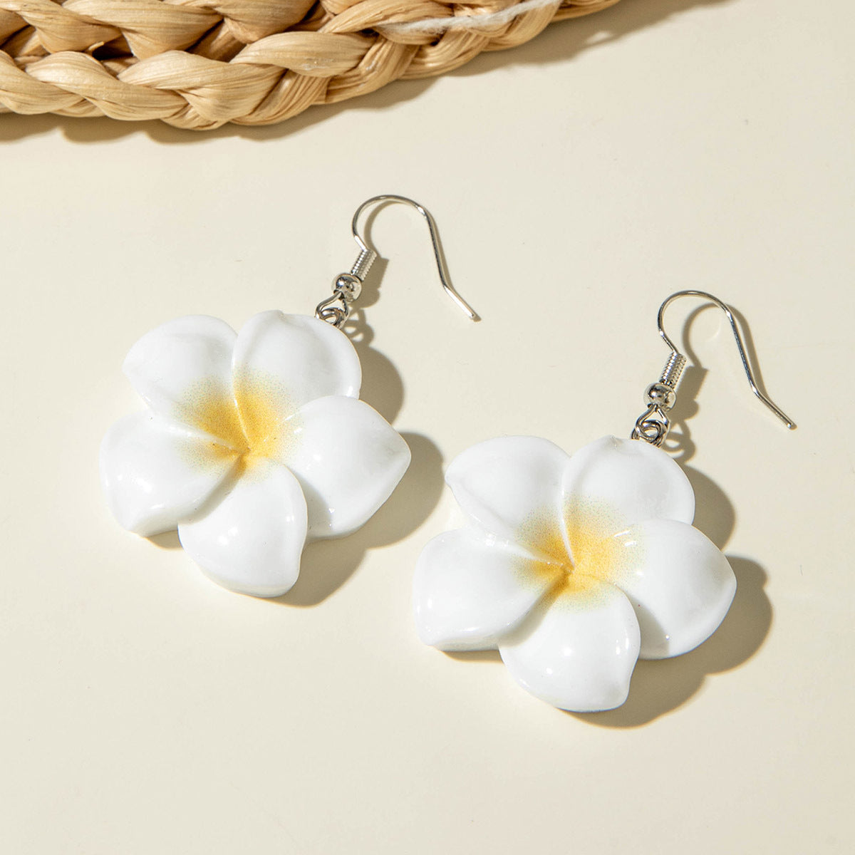 Gradient Flower Earrings Cute Fresh Style Resin Jewelry