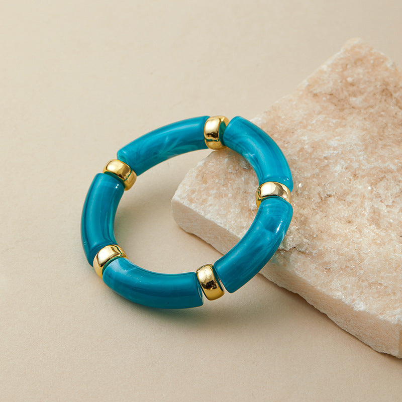 Color Block Irregular Acrylic Bracetets