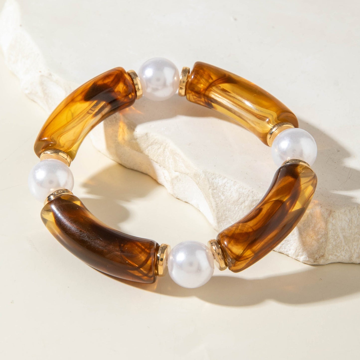 Exaggerated Acrylic Bead Bracelet Set Colorful Retro Jewelry