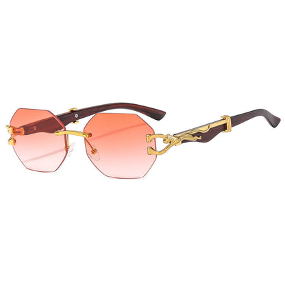 Trendy Square Frame Sunglasses With Leopard Print Edge