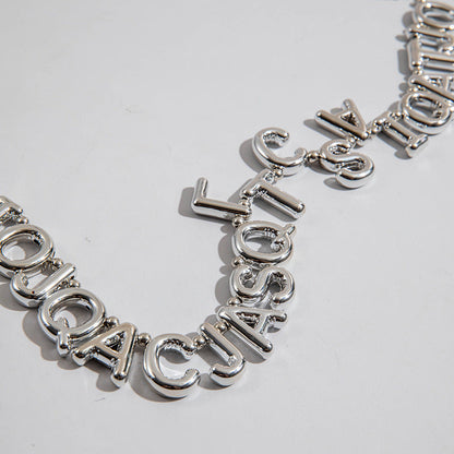 Trendy Ccb Letter Choker Necklace With Handmade Pearl Bow