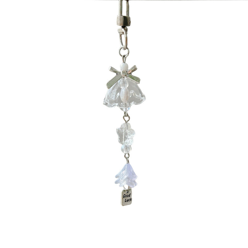 Minimalist White Wind Chime Phone Charm