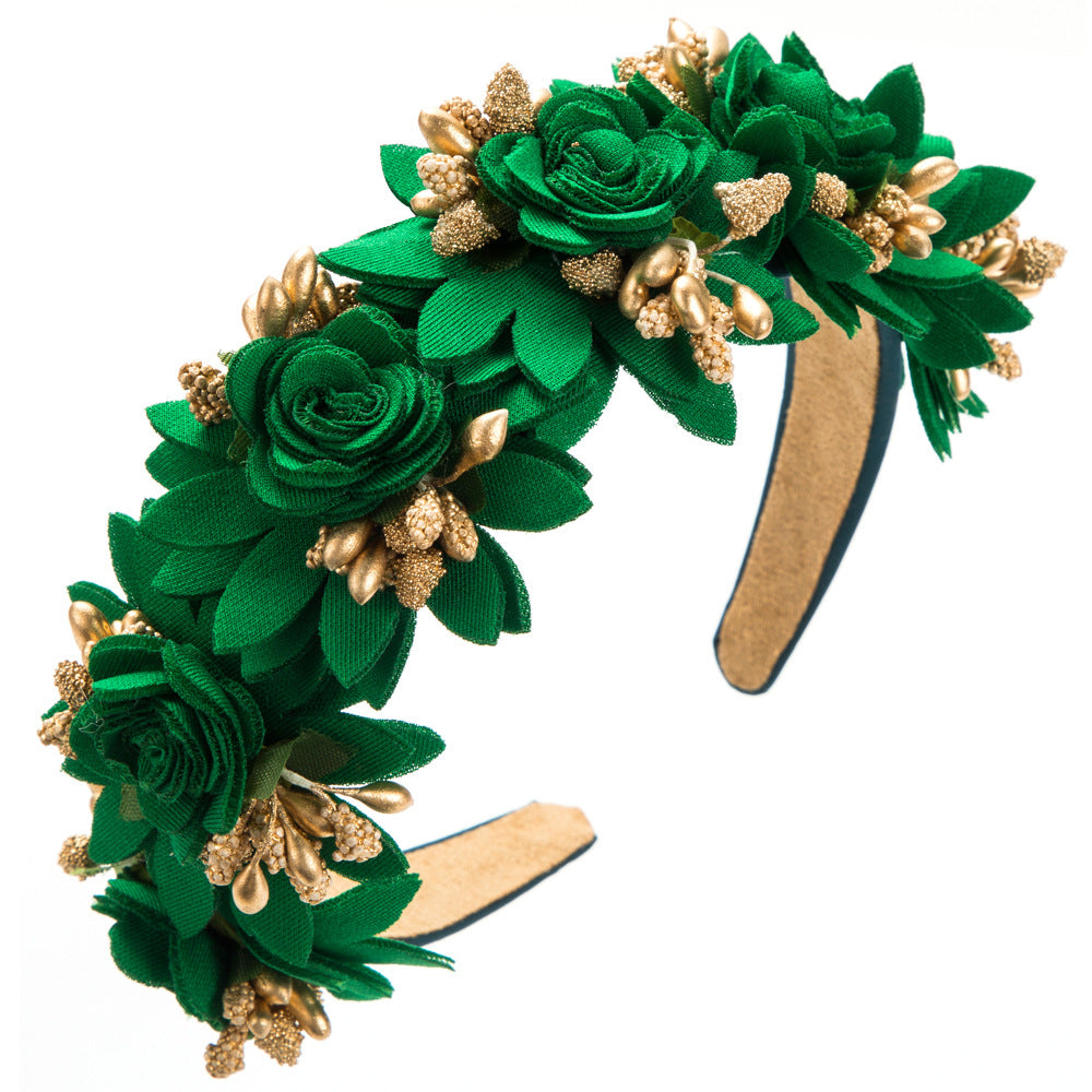 Floral Hairband Elegant Faux Flowers Hair Accessory