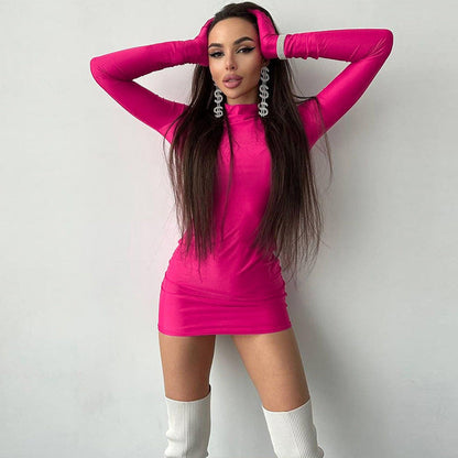 Sexy Bodycon Long Sleeve Dress with Gloves