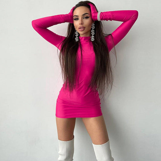 Sexy Bodycon Long Sleeve Dress with Gloves