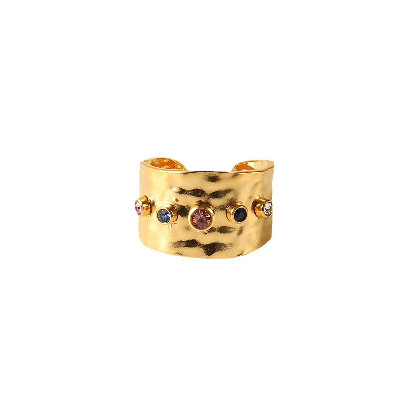 Colorful Zircon Adjustable Ring