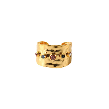 Colorful Zircon Adjustable Ring