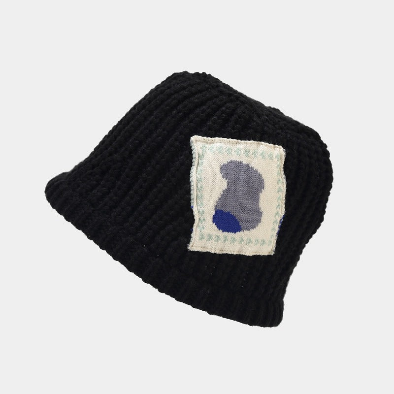 Patch Pattern Crochet Knit Bucket Hat