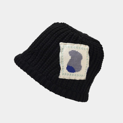 Patch Pattern Crochet Knit Bucket Hat