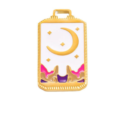 Fashionable Punk Tarot Card Pendant with Stars, Mermaid, and Heart Design
