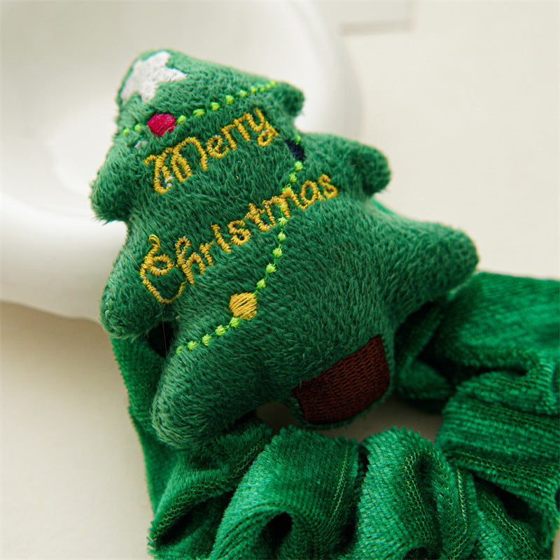 Cute Christmas Theme Plush Soft Hair Tie