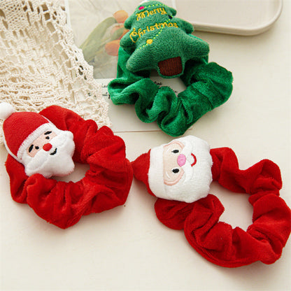 Cute Christmas Theme Plush Soft Hair Tie