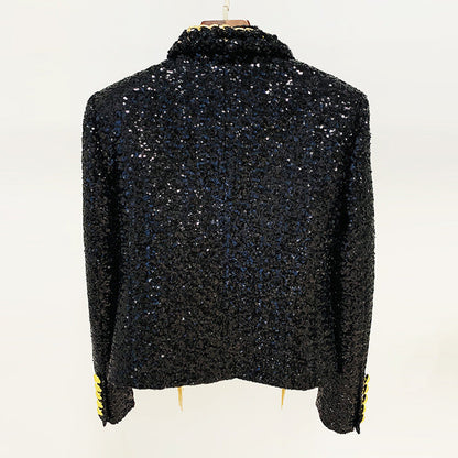 Chic Tassel Chain Sequin Blazer Jacket