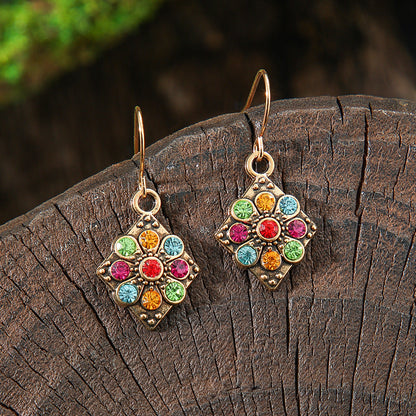 Bohemian Tassel Drop Earrings Colorful Ethnic Jewelry Set