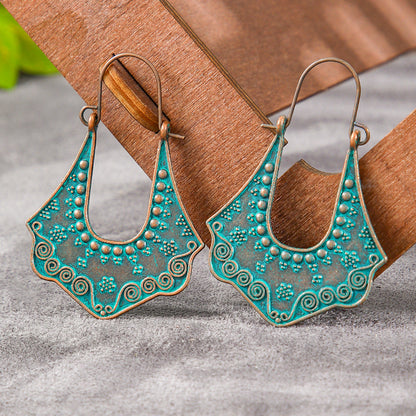 Trendy Geometric Alloy Earrings Set Vintage Bohemian Style
