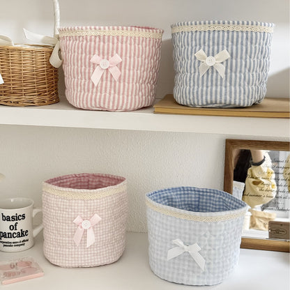 Sweetheart Lace Cylindrical Storage Basket Modern Minimalist Style