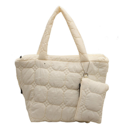 Simple Solid Color Large Capacity Tote Bag