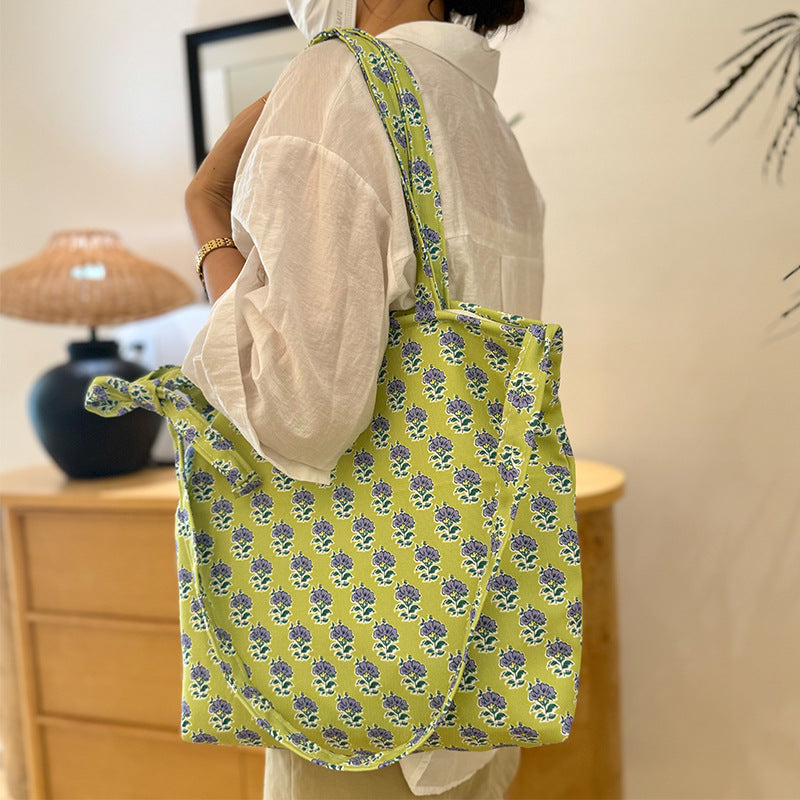 Floral Canvas Crossbody Bag Casual Shoulder Bag